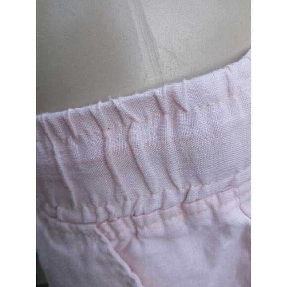 Company Ellen Tracey Pink 100% Linen Elastic Waistband Shorts w/ Pockets  XXL - Picture 6 of 10